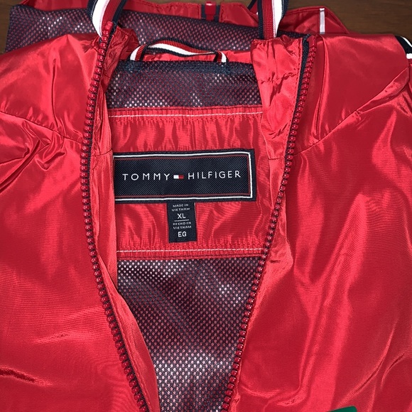 Tommy Hilfiger Long Windbreaker Hooded Rain Jacket - Picture 9 of 14